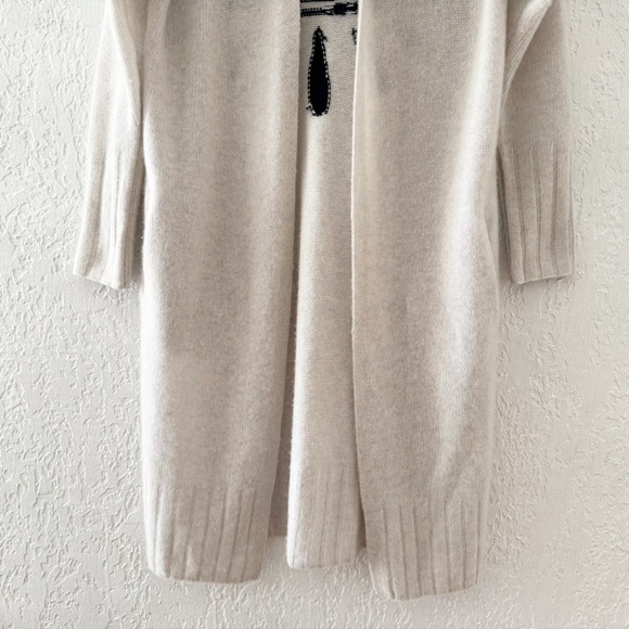 Skull Cashmere Jansen Eye Cardigan Duster Sweater Open Front Long Boho Cream XS - Picture 6 of 13